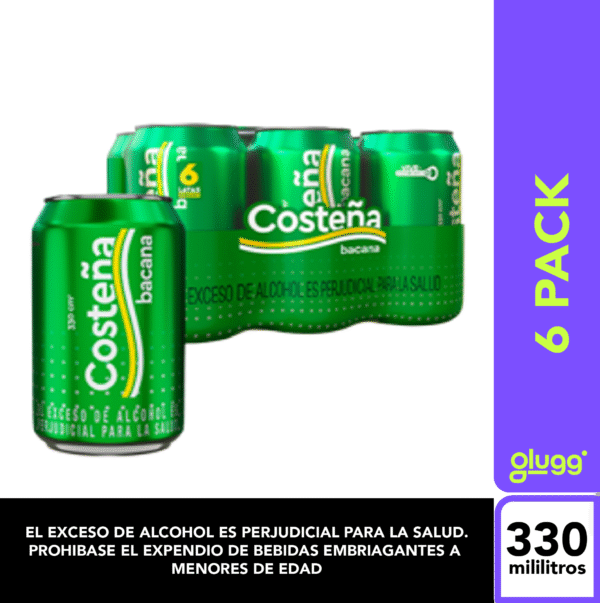 CERVEZA COSTEÑA BACANA 330ML 6PACK LATA
