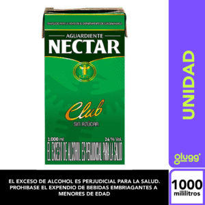 AGUARDIENTE NECTAR CLUB VERDE SIN AZUCAR 1000ML UNIDAD