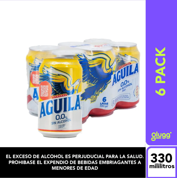 CERVEZA AGUILA CERO 330ML 6PACK LATA