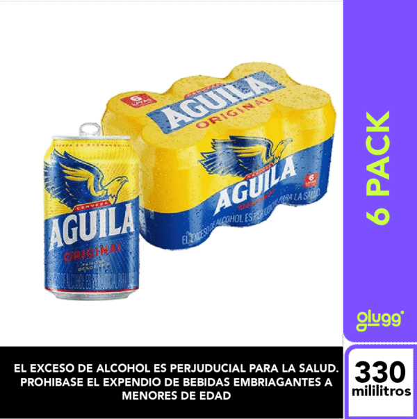CERVEZA AGUILA ORIGINAL 330ML 6PACK LATA