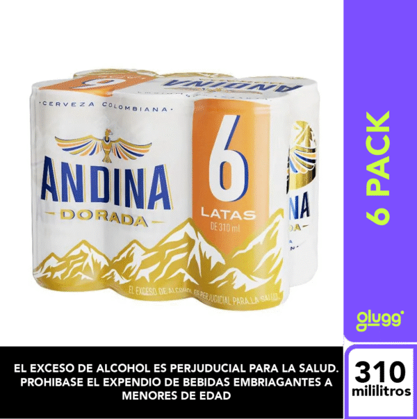 CERVEZA ANDINA DORADA 310ML 6PACK LATA