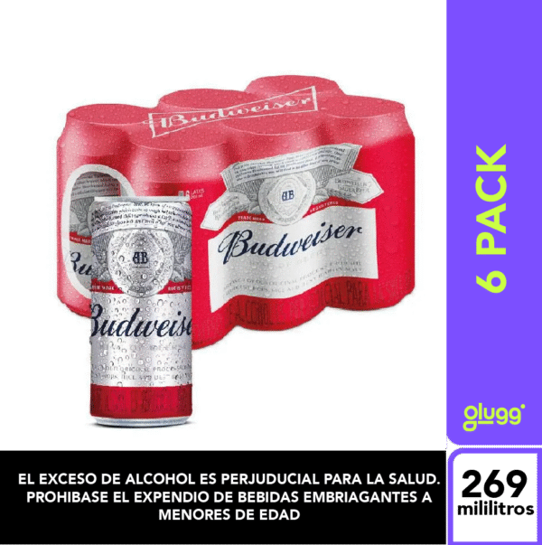 CERVEZA BUDWEISER 269ML 6PACK LATA