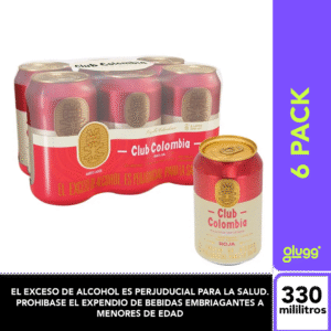 CERVEZA CLUB COLOMBIA ROJA 330ML 6PACK LATA